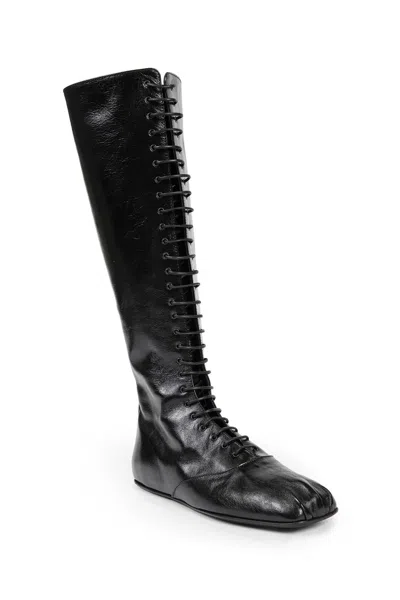 Ann Demeulemeester Ysha Boots In Semi-shiny Leather In Black