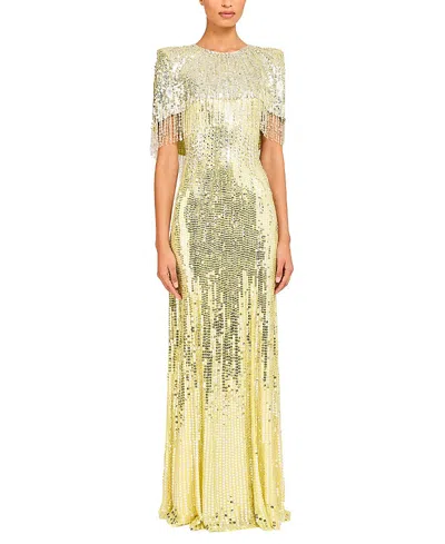 Jenny Packham Blake Sequin-embellished Maxi Dress In Yellow