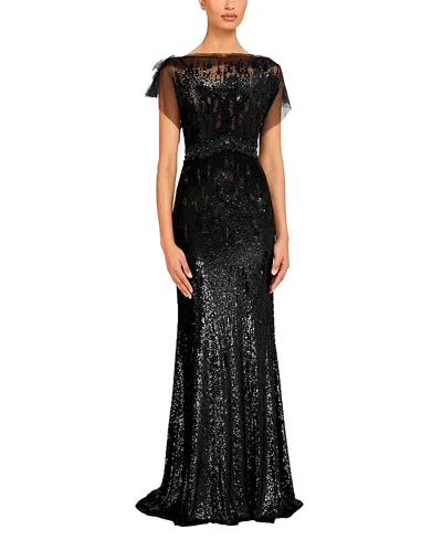 Jenny Packham Bonnie Sequin-embellished Tulle Dress In Black