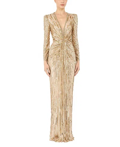 Jenny Packham Darcy Sequin-embellishment Maxi Dress In Neutral