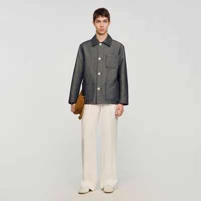 Sandro Denim-effect Worker Jacket