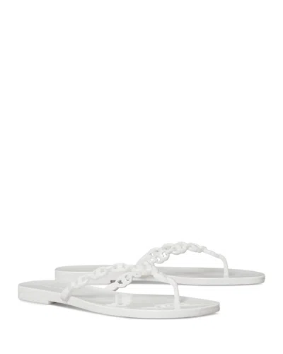 Tory Burch Flat Sandals Braided Strap Open Toe In White