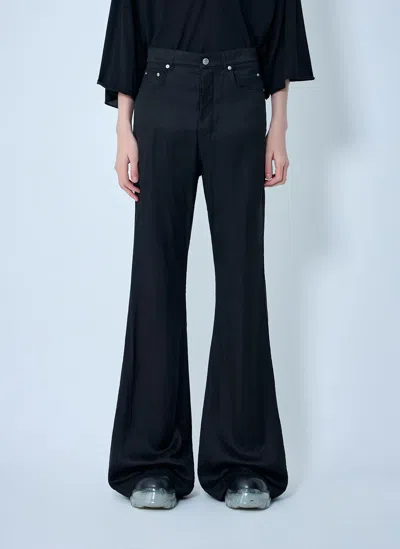 Rick Owens Bolan Bootcut Belt Loop Five Pocket Trousers In Black