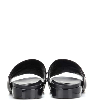 Shop Tory Burch Brae Embellished Leather Slides In Black