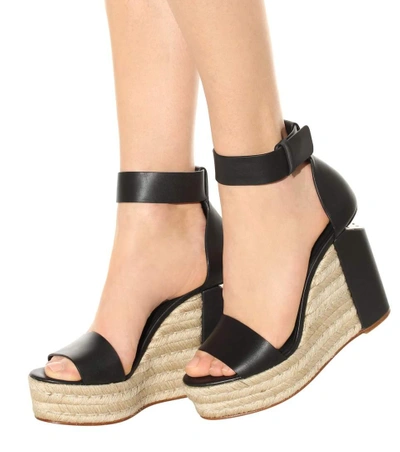 Shop Alexander Wang Aurora Leather Wedges In Llack