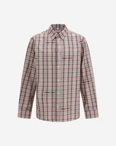 Off-white Pink Flannel Regular Shirt In Gray