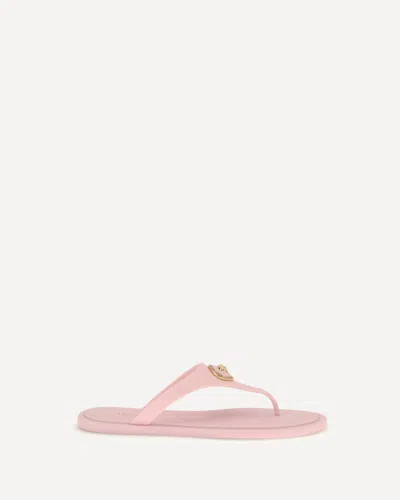 Versace Gianni Ribbon Pink Sandals With Metallic Medusa Head On The Front In Rubber Woman