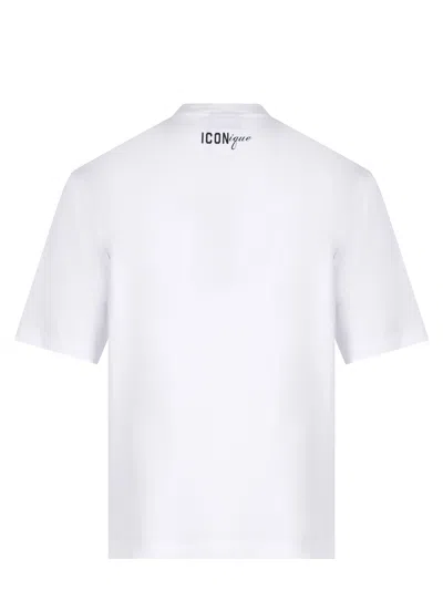 Dsquared2 Men T-shirt In Cotton With Graphic Print In White