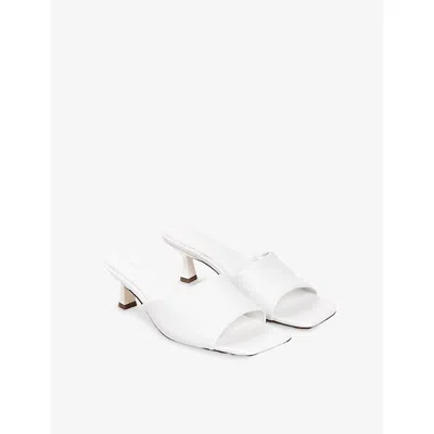 Sandro Paris Metallic Leather Heeled Mules 55