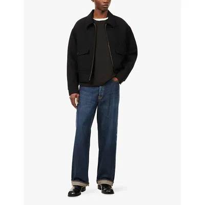Visvim Mens Black Jumbo Oversize Wool-blend Sweatshirt In Black
