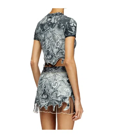 Diesel T-inlay T-shirt In Gray