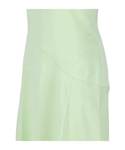 Stella Mccartney Envers Satin V Neck Dress In Green
