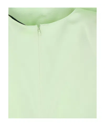 Stella Mccartney Envers Satin V Neck Dress In Green