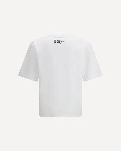 Dsquared2 Men T-shirt In Cotton With Graphic Print In White