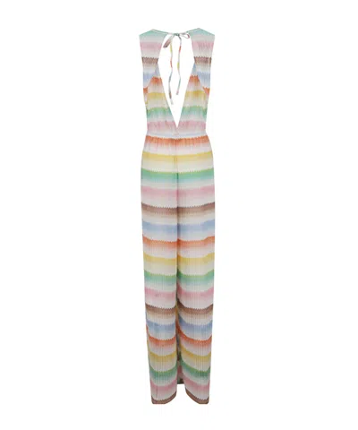 Missoni Zigzag Pattern Open Back Jumpsuit In Multi