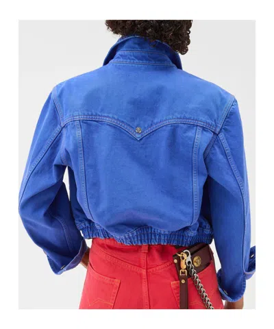 Versace Blouson Denim Jacket In Blue