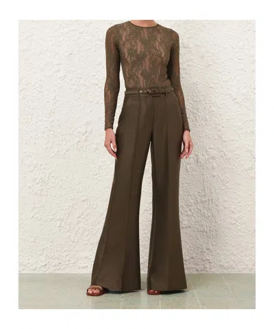 Zimmermann Belt Loop Trousers In Green