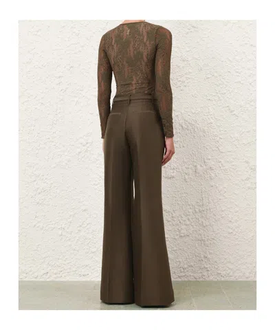 Zimmermann Belt Loop Trousers In Green