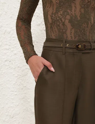 Zimmermann Belt Loop Trousers In Green