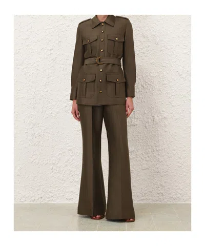 Zimmermann Belt Loop Trousers In Green