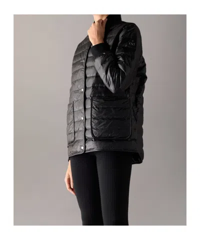 Moose Knuckles Transit Lightweight Down Bomber Jacket In Black