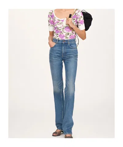 Chloé Belt Loop Jeans In Blue