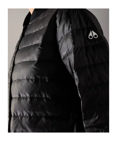 Moose Knuckles Transit Lightweight Down Bomber Jacket In Black