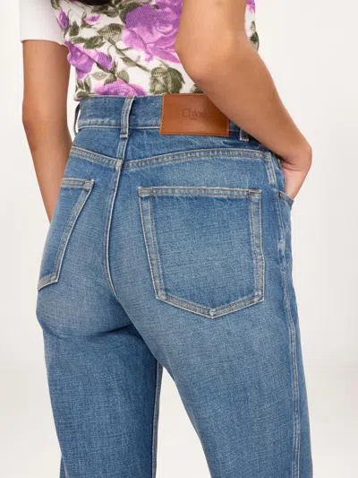 Chloé Belt Loop Jeans In Blue