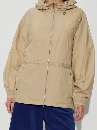 Moose Knuckles Drawstring Waist Hooded Jacket In Brown