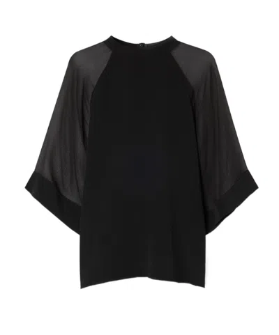 Filippa K Sheer Raglan Blouse In Black