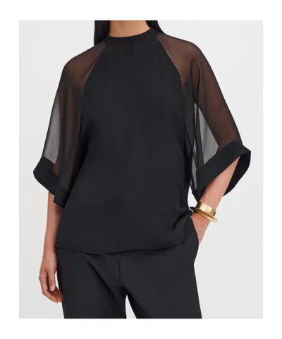 Filippa K Sheer Raglan Blouse In Black