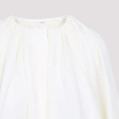 Co Drawstring Gathered Blouse In White