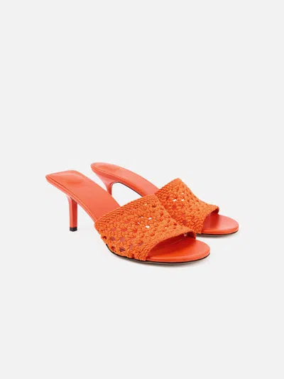 Jacquemus Les Mules Cubisto Sandals Open Toe Stiletto In Orange