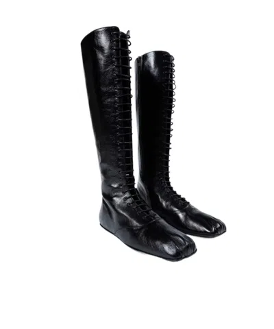Ann Demeulemeester Ysha Boots In Semi-shiny Leather In Black