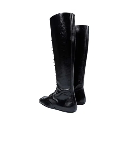 Ann Demeulemeester Ysha Boots In Semi-shiny Leather In Black