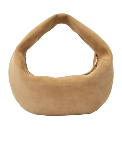 Khaite Medium Olivia Hobo Bag Wheat Suede In Brown
