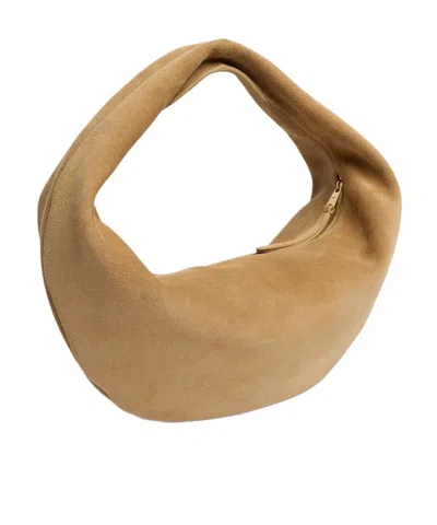 Khaite Medium Olivia Hobo Bag Wheat Suede In Brown