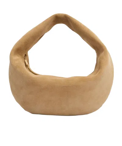 Khaite Medium Olivia Hobo Bag Wheat Suede In Brown