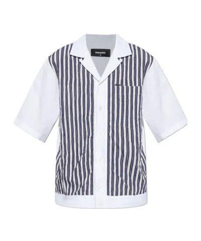Dsquared2 Striped Pattern Shirt In Black