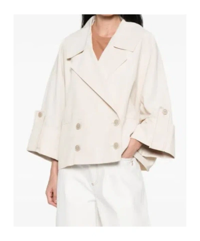 Peserico Double-breasted Jacket In White