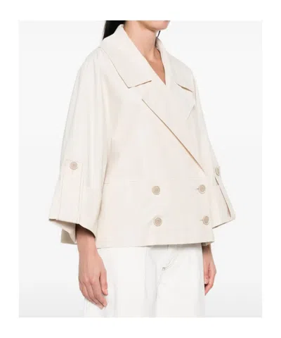 Peserico Double-breasted Jacket In White