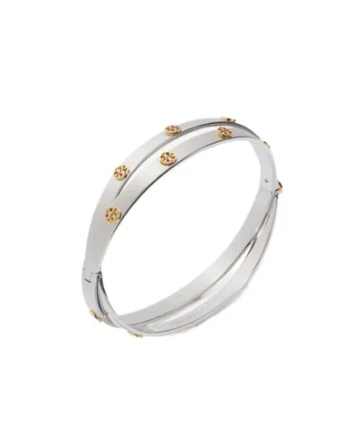 Tory Burch Icon Stud Double Bracelet In Metallic