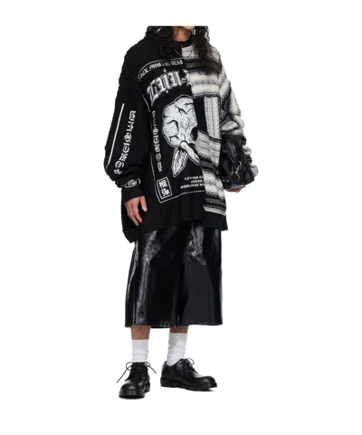 Lu'u Dan Patchwork Knit Sweater In Black