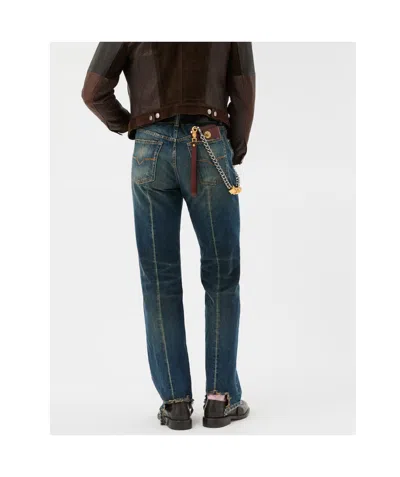 Versace Belt Loop Jeans In Blue