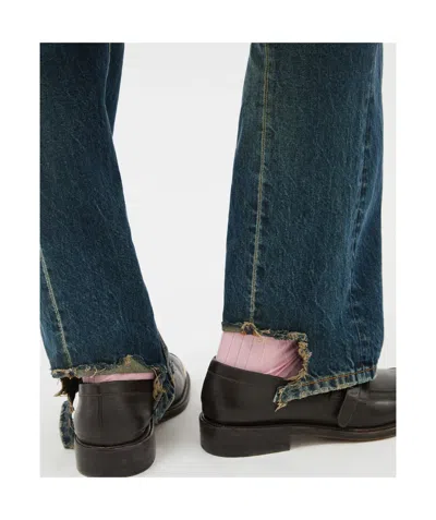 Versace Belt Loop Jeans In Blue