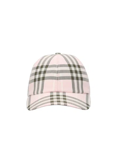 Burberry Check Cap Hats Pink In Pink