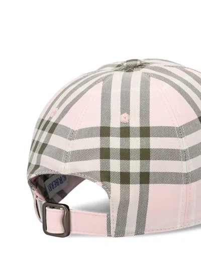 Burberry Check Cap Hats Pink In Pink