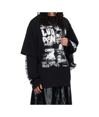 Lu'u Dan Double Deck Crew Neck T-shirt In Black