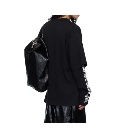 Lu'u Dan Double Deck Crew Neck T-shirt In Black