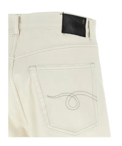 R13 Belt Loop Shorts In White